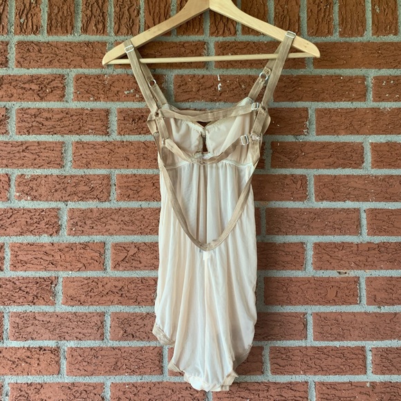 Solstice Intimates Mesh Flesh colored Bodysuit - Picture 3 of 8